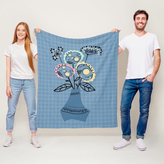 Manta Polar Cuchillo, flores en jarrón (In situ)