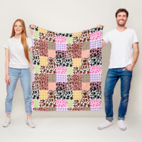 Cuchillo moderno de Gingham Cowskin Patchwork