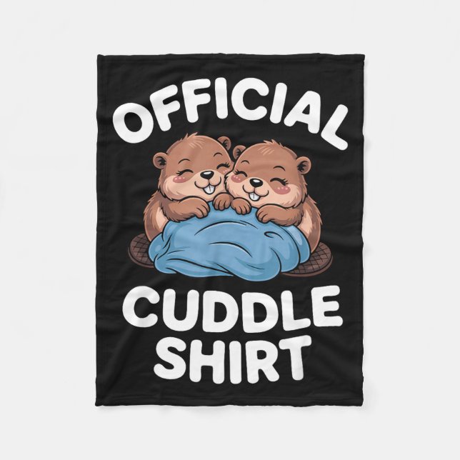 Manta Polar Cuddle Shirt Cute Beavers Snuggling  (Anverso)