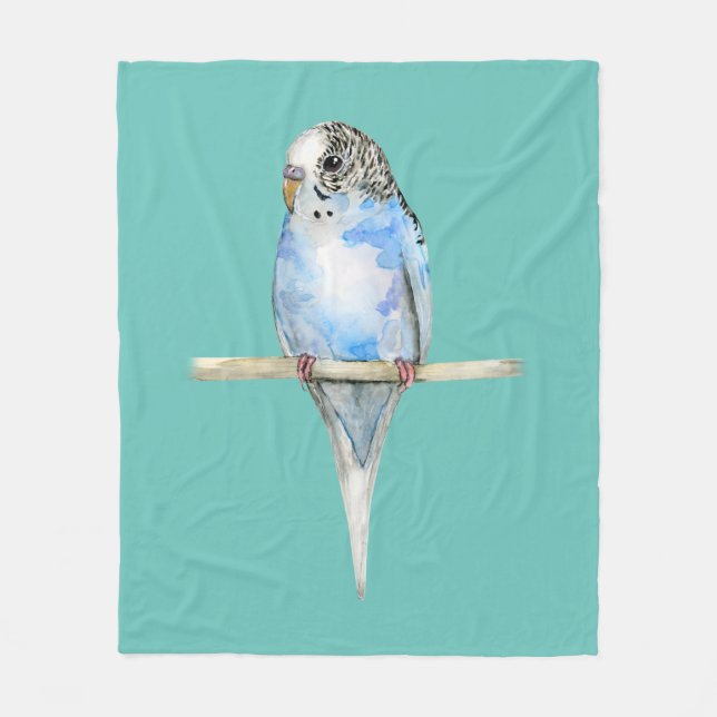 Manta Polar Cuenca de budgerigar azul manchada (Anverso)