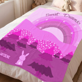 Manta Polar Cuento de Dormir del Conejo Rosa