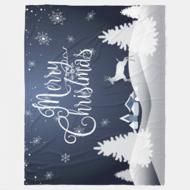 Manta Polar Cuento de hadas del invierno del navidad. Bosque