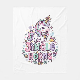 Manta Polar Cuerno de Cascabel de Unicornio Encantador Gráfico