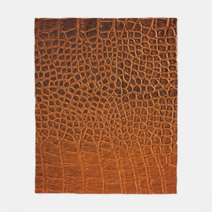Manta Polar Cuero de cocodrilo marrón