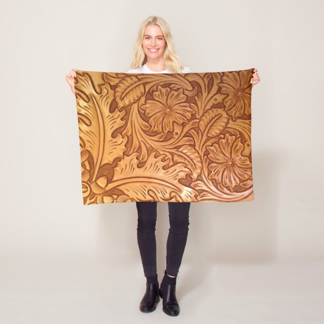 Manta Polar cuero de vaca rústico occidente (In situ)