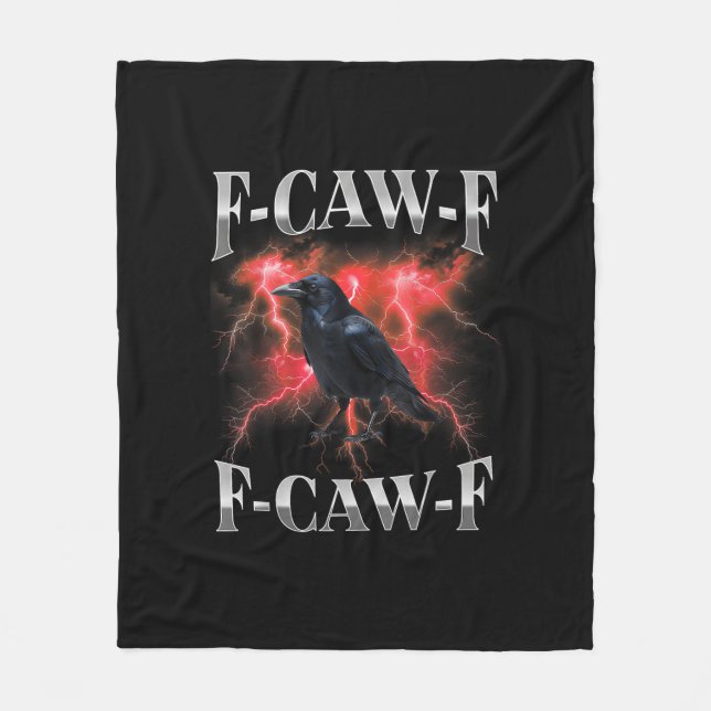 Manta Polar Cuervo F-Caw-F Pájaro Cuervo Gótico Meme (Anverso)