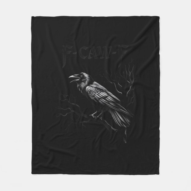 Manta Polar Cuervo, F-Caw-F Pájaro Retro Clásico (Anverso)