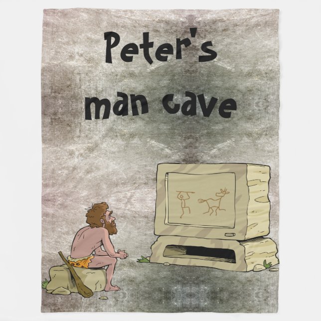 Manta Polar Cueva de hombre personalizada (Anverso)