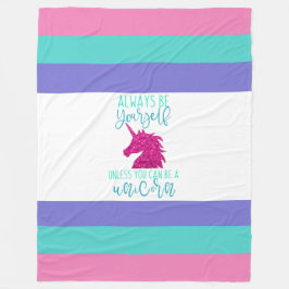 Manta Polar Cuidada colorida funda de unicornio