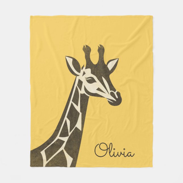 Manta Polar Cuidada decoración de la cabeza de la jirafa (Anverso)