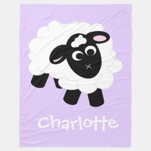 Manta Polar Cuidada Personalizado Oveja Purple Name Fleece Bla