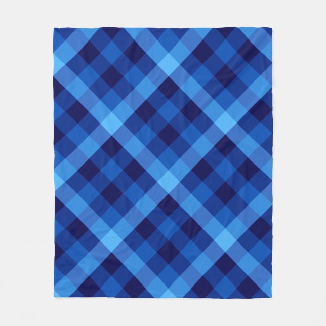 Manta Polar Cuidada Retro Océano Azul Placa Media Fleece Blanc (Anverso)