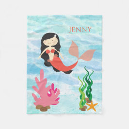 Manta Polar Cuidada Sirena Personalizada Fleece Baby Blanket