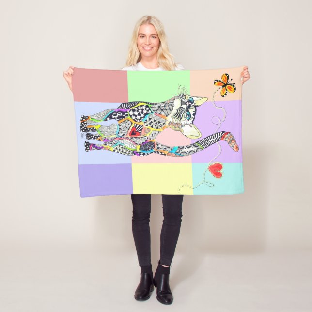 Manta Polar Cuidada y colorida funda de gato (In situ)