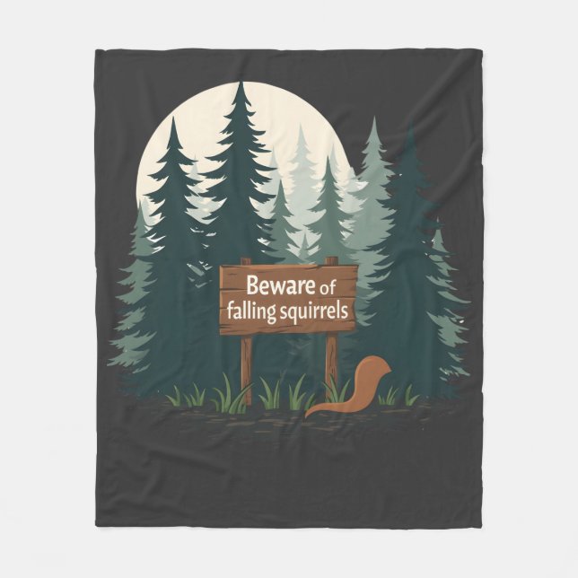 Manta Polar Cuidado con la camiseta de ardillas en caída (Anverso)