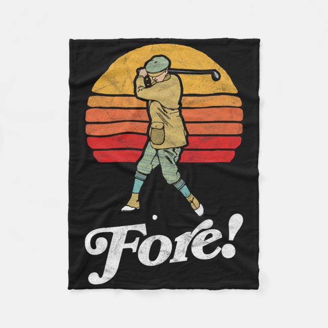 Manta Polar ¡Cuidado! Golfista de estilo retro con swing vinta (Anverso)