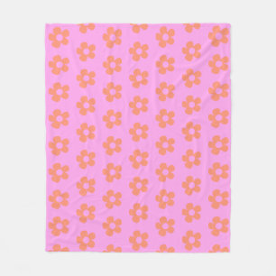 Manta Polar Cuidado Y2k Preppy Hot Pink Floral Pattern Dorm De