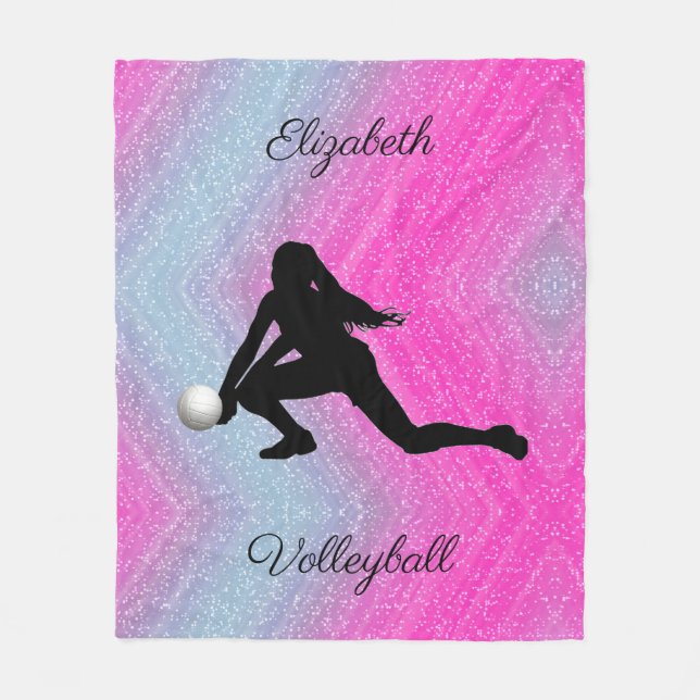 Manta Polar Cuidados Chicas Voleibol Pastel Fleece Blanket (Anverso)
