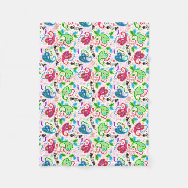 Manta Polar Cuidados motivos decorativos de flores (Anverso)