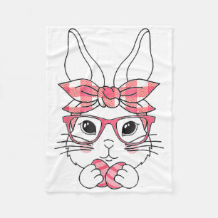 Manta Polar Cuidadoso Bunny Face Patrón De Placa Rosa Gles Fel