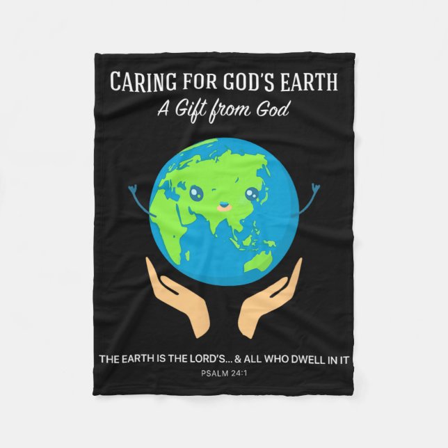 Manta Polar Cuidando de la Tierra de Dios - Atención Cristiana (Anverso)