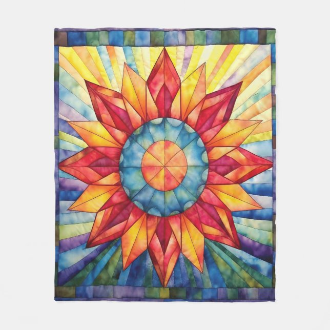 Manta Polar Cuilt de Medallón Sunburst (Anverso)