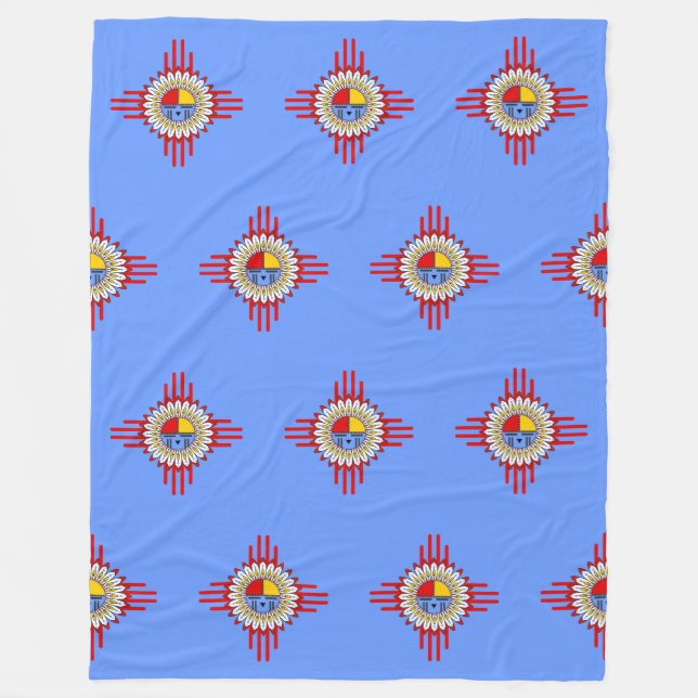 Manta Polar Cultura nativa americana - Símbolo de Kachina Zia  (Anverso)