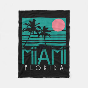 Manta Polar Cumbre de Miami Florida Vintage Retro Palm Trees B