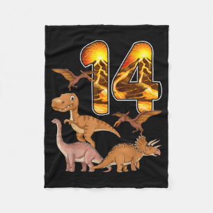Manta Polar Cumpleaños 14 Dinosaurio T-rex 14 Años Cumpleaños