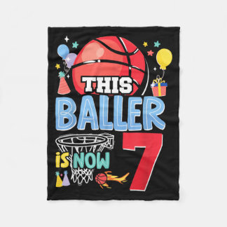 Manta Polar Cumpleaños 7 de Basball Bball Este Baloncestista C