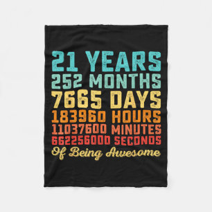 Manta Polar Cumpleaños de 21 Años Frase Divertida Matemáticas