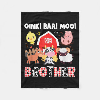 Manta Polar Cumpleaños de animales de granja hermano Oink Baa