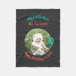 Manta Polar Cumpleaños de bebé personalizado con personalizado