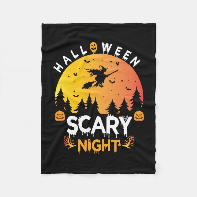 Manta Polar Cumpleaños de la noche de Halloween Scary (Anverso)