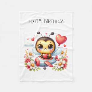 Manta Polar Cumpleaños de piloto abeja