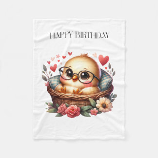 Manta Polar Cumpleaños de Pollita Inteligente