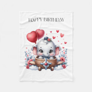 Manta Polar Cumpleaños del Elefante Volador