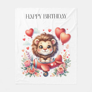 Manta Polar Cumpleaños del León Volador