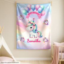 Cumpleaños del Pastel Unicorn Blanket Chicas