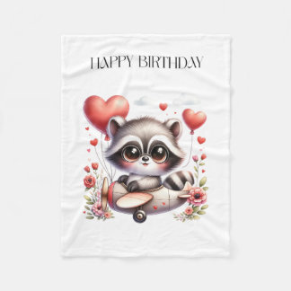 Manta Polar Cumpleaños del piloto mapache