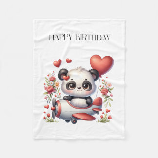 Manta Polar Cumpleaños del piloto panda