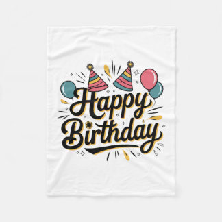 Manta Polar Cumpleaños Feliz Festivo
