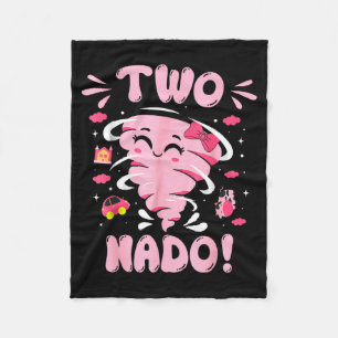 Manta Polar Cumpleaños niña 2 años Tornado Dos Nado 2do cumple