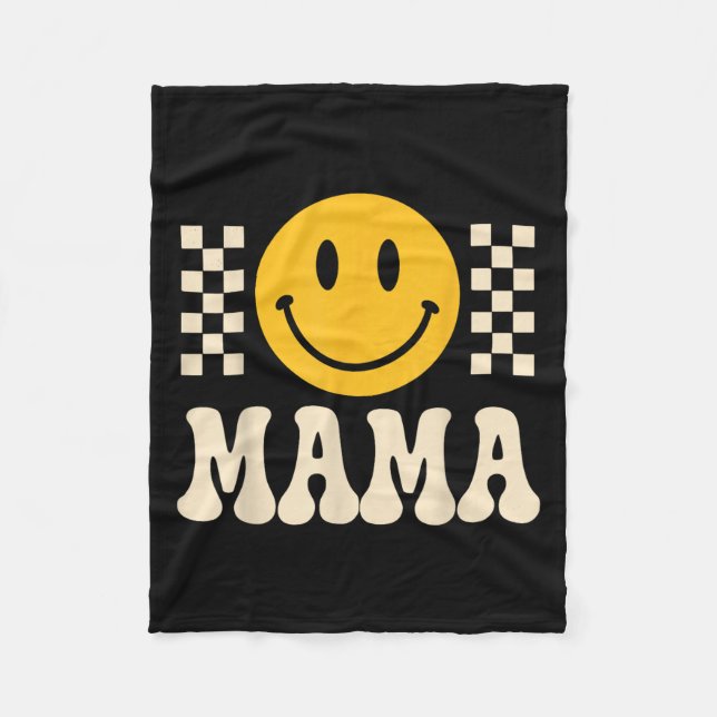 Manta Polar Cumpleaños Retro Mama Shirt, Familia Happy Dude B (Anverso)