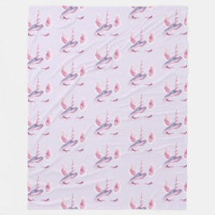 Manta Polar Cumpleaños Unicornio Rosa Púrpura