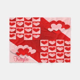 Manta Polar Cuna bebé Fleece Blanket Pink Hearts Baby Shower