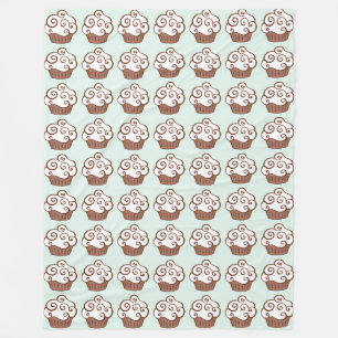 Manta Polar Cupcakes Mint Green Blanket