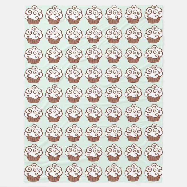 Manta Polar Cupcakes Mint Green Blanket (Anverso)