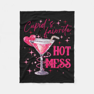 Manta Polar Cupids Hot Mess Valentines Martini Día de San Vale