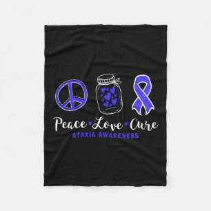 Manta Polar Cura de Amor Conciencia de Ataxia con Cinta Azul